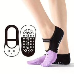 Cartoon Cat Print Ankle Socks for Women