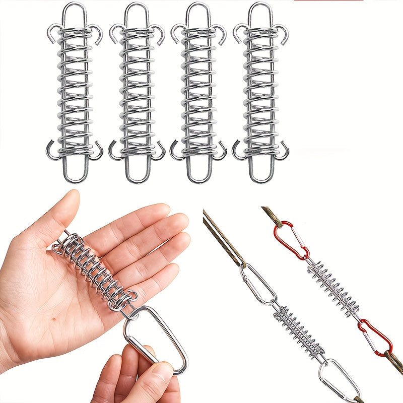 4pcs Stainless Steel Tent Spring Wind Rope Buckles for Camping