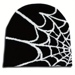 Y2K Gothic Spider Pattern Knitted Hat Beanie Winter Warm Beanies