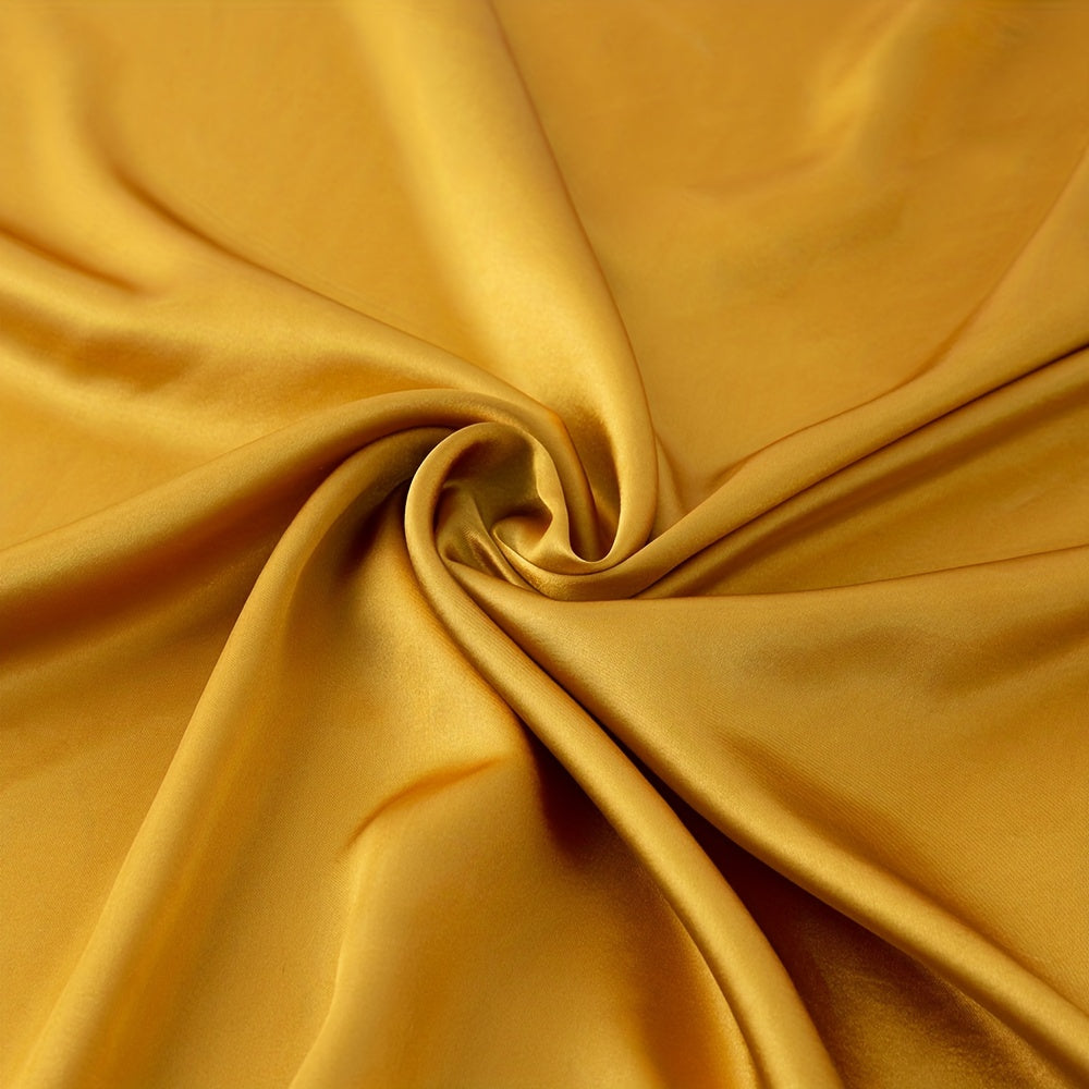Yellow Satin Square Scarf Casual Shawl Bandana