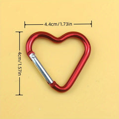 5pcs Heart Shaped Carabiner Metal Snap Hook for Outdoor Camping Hiking