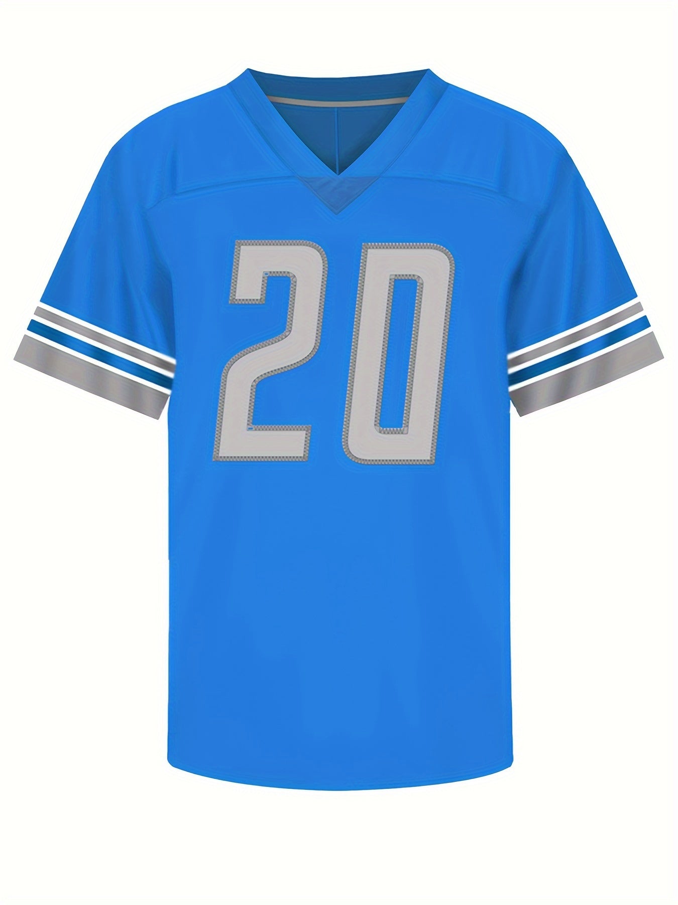 Men's Football Jersey V Neck Short Sleeve Embroidery Stitched Sweatshirt