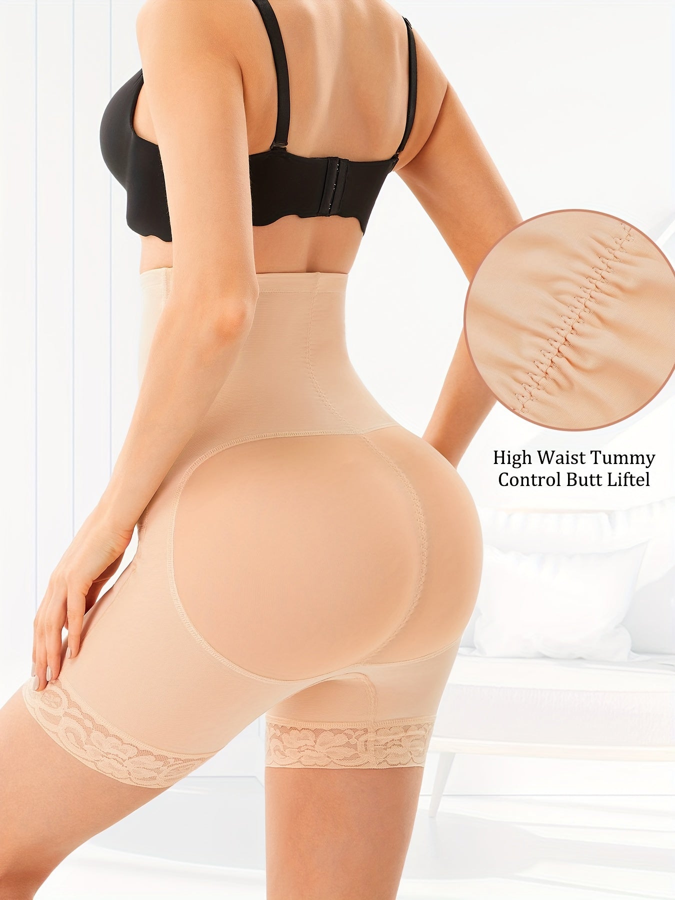Lace Trim Shaping Shorts Tummy Control Compression Shorts