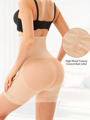 Lace Trim Shaping Shorts Tummy Control Compression Shorts