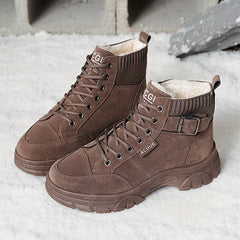 Women's Fleece Lined Winter Snow Boots Non Slip Thermal Platform Sneakers