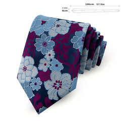 Men's Rose Flower Jacquard Woven Business Tie
