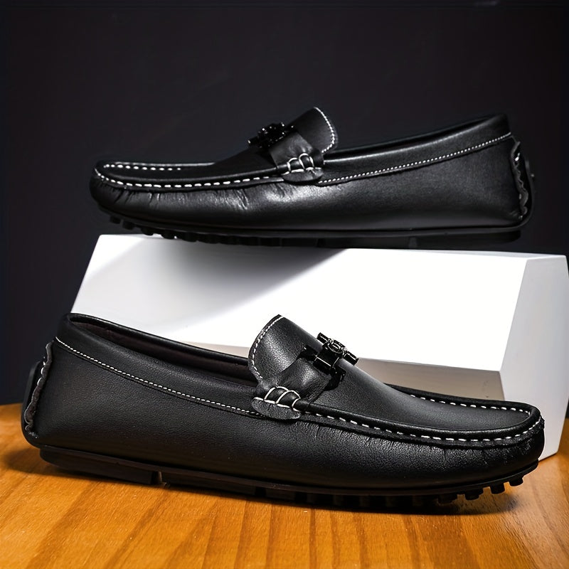 Men's Moc Toe Loafer Shoes Metallic Decor Slip On Shoes Spring Summer