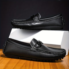 Men's Moc Toe Loafer Shoes Metallic Decor Slip On Shoes Spring Summer