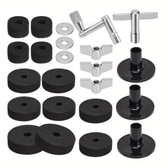 23pcs Cymbal Felts Hi Hat Clutch Felt Cymbal Stand Sleeves Base Wing Nuts Drum