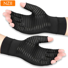 Copper Compression Half Finger Gloves for Joint Support