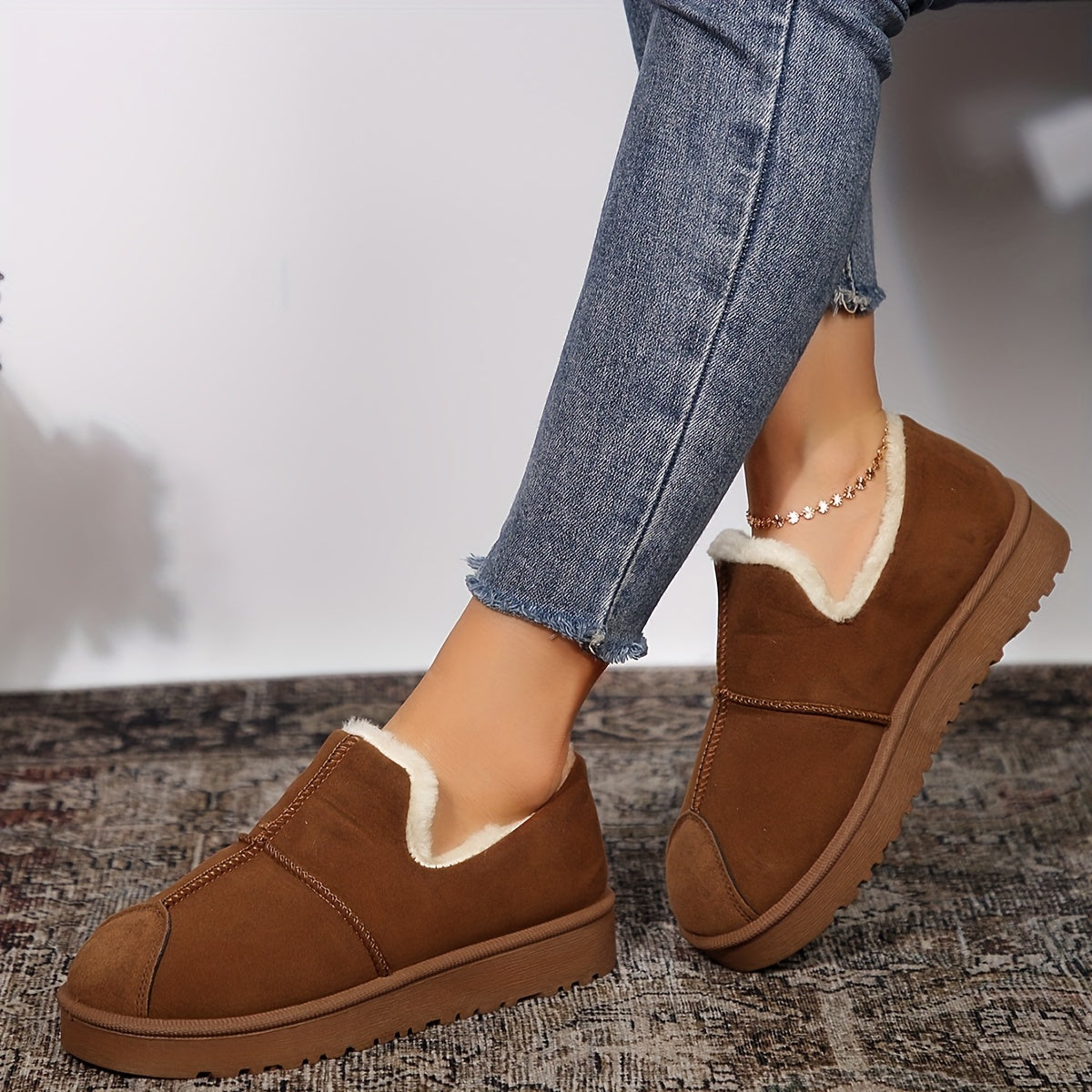 Women's Winter Snow Shoes Warm and Comfortable Solid Ankle Boots