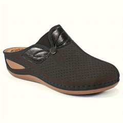 Solid Mesh Breathable Sports Sandals Heighten Faux Leather Slippers