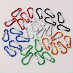 10pcs Aluminum D Ring Screw Lock Buckle Keychain Camping Hiking Fishing
