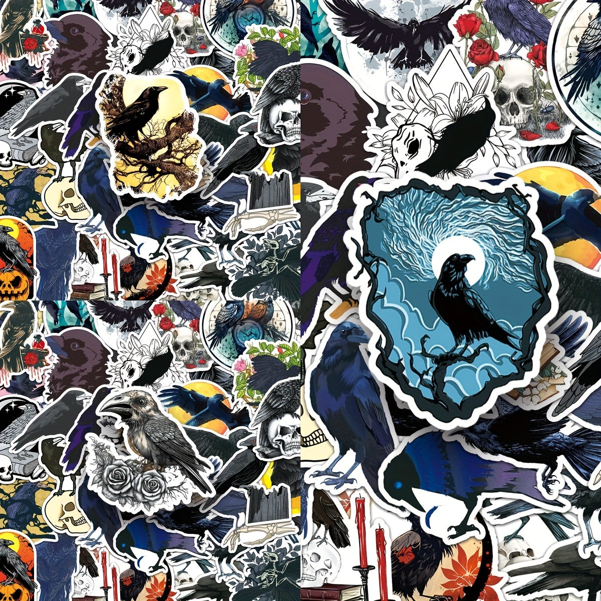 50pcs Cartoon Crow Graffiti Stickers Laptop Helmet Cup DIY Journal Sticker Bag