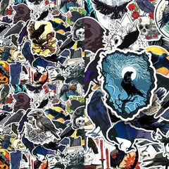 50pcs Cartoon Crow Graffiti Stickers Laptop Helmet Cup DIY Journal Sticker Bag