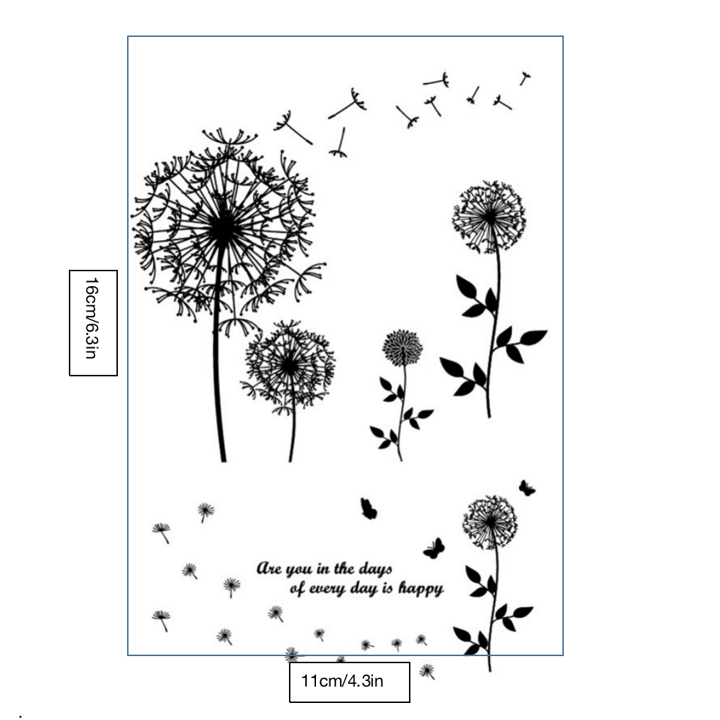 Dandelion DIY Silicone Clear Stamp For Card Making and Scrapbooking