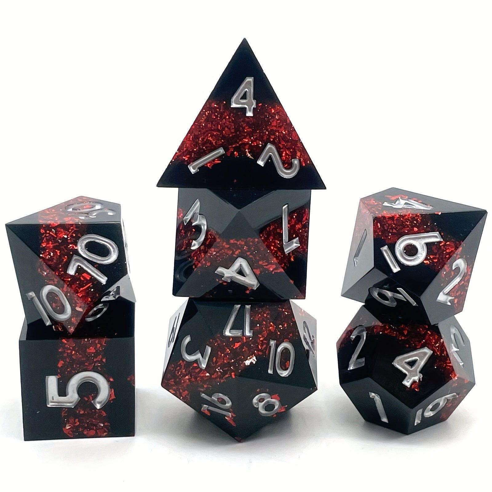 7pcs Resin Colorful Dice Game Accessories Sided Mini Dice Game Punishment