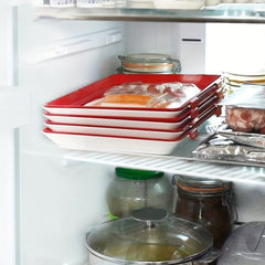 1pc Food Preservation Trays Stackable Reusable Food Tray With Plastic Lid