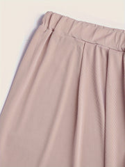 Solid Ribbed Crop Top & Wide Leg Pants Set