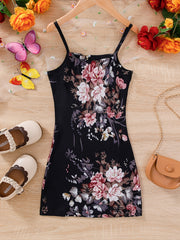 Vintage Flower Print Cami Dress for Summer Party
