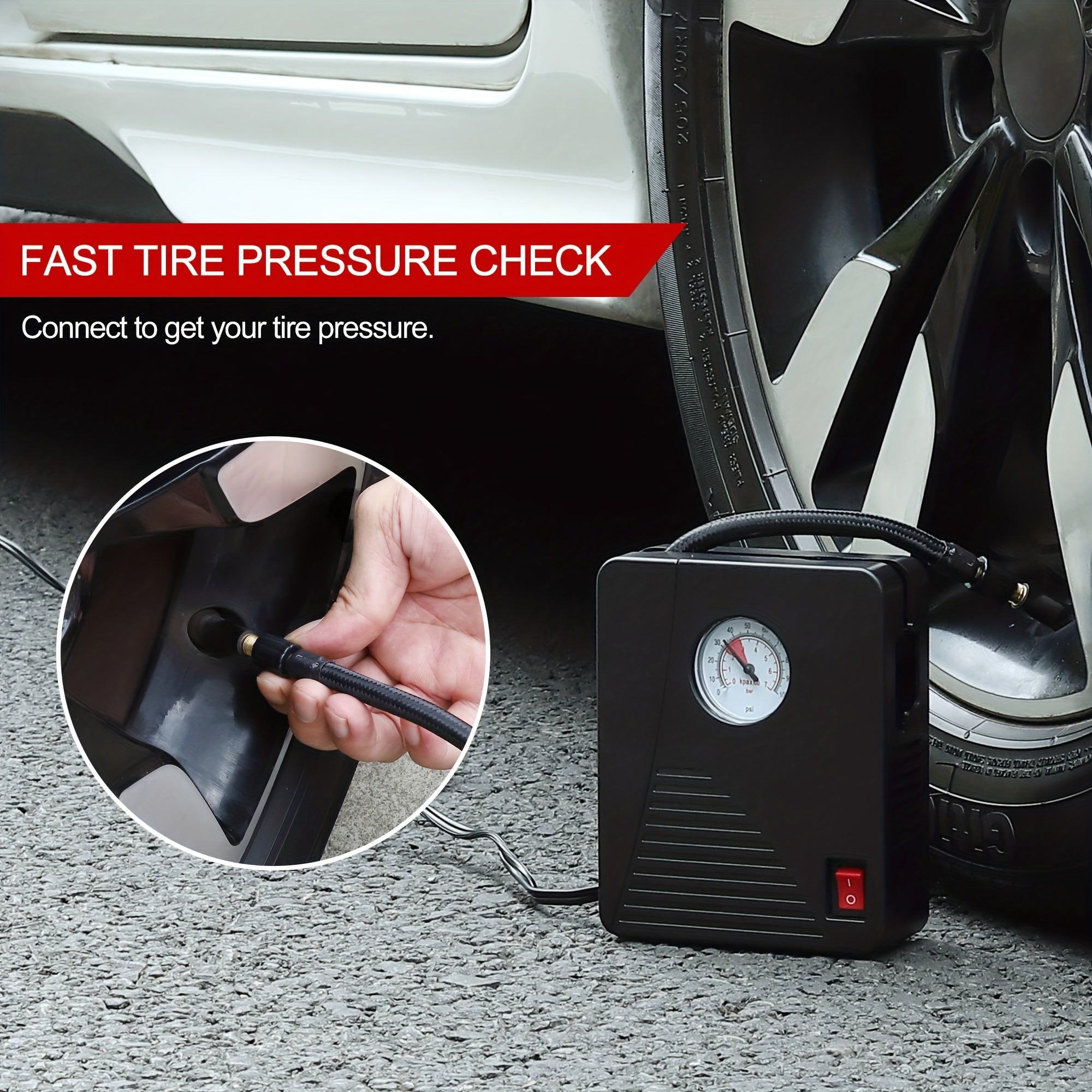 Portable Air Compressor 120PSI Tire Inflator Pump