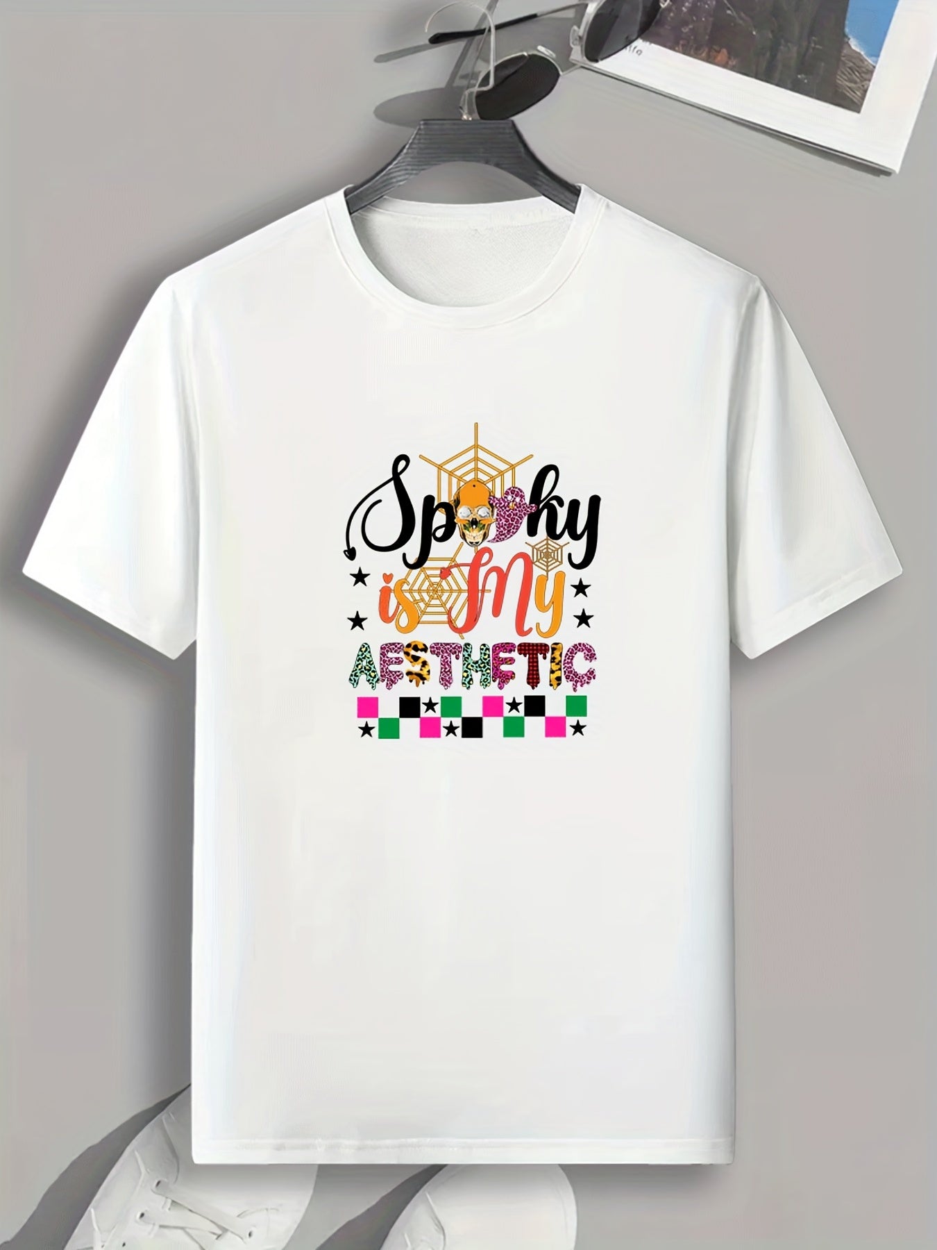 Men's Halloween Style Print T shirt Casual Comfy Crew Neck Tee
