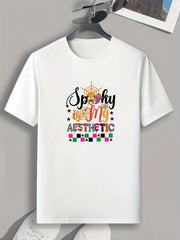 Men's Halloween Style Print T shirt Casual Comfy Crew Neck Tee