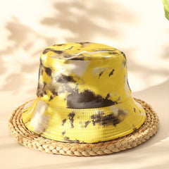 Tie Dye Print Bucket Hat Reversible Unisex Sun Hat Lightweight Hip Hop Fisherman
