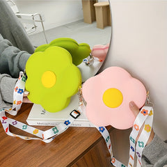 Kids Silicone Shoulder Bag Flower Diagonal Coin Purse Wallet