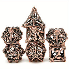 7pcs Metal Dice Set Vintage Floral Polyhedral - Collectible & Gift Idea