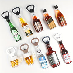 Magnetic Beer Bottle Opener PVC Beer Bottle Refrigerator Decoration