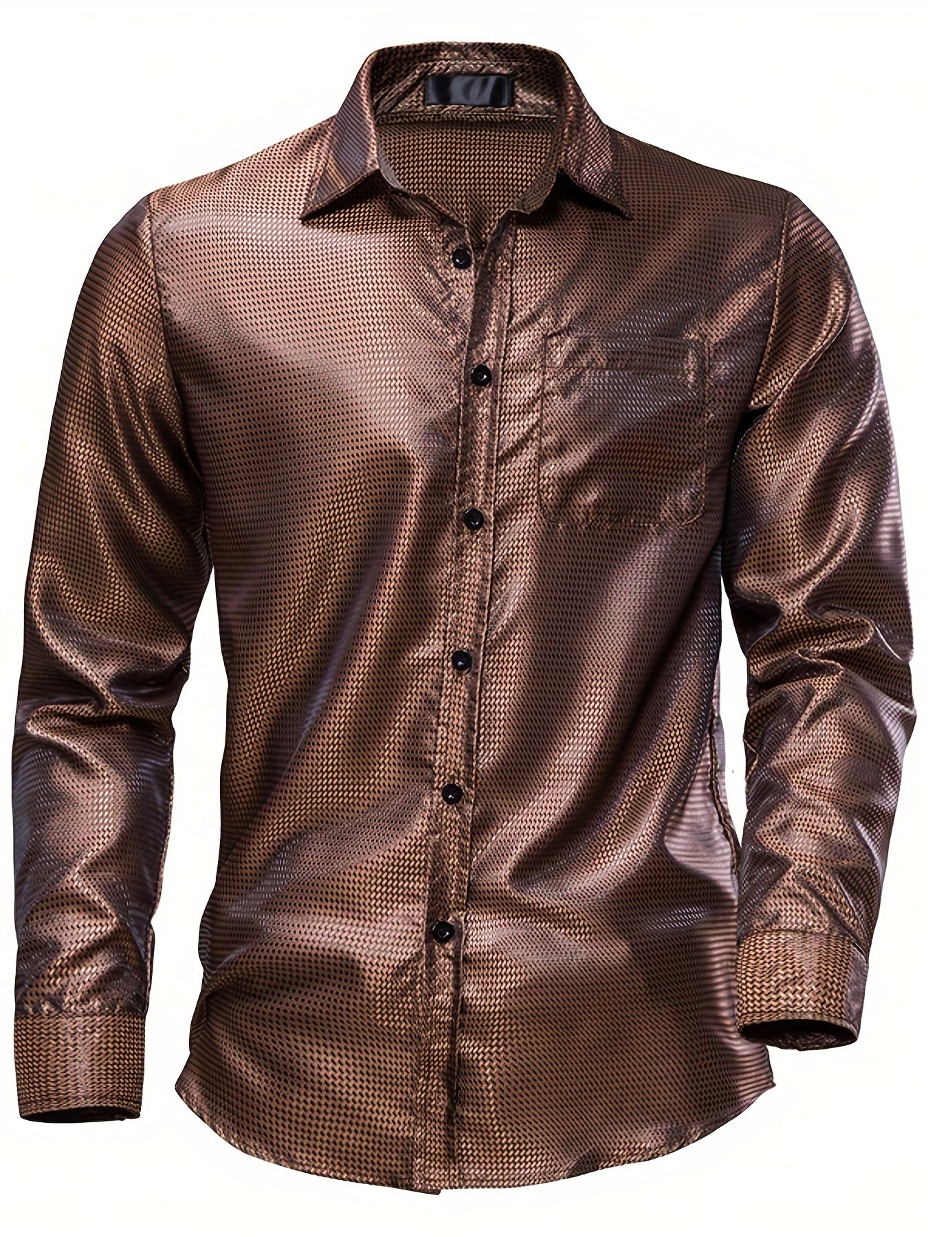 Men's Sexy Style Casual Shirt Turn Down Collar Long Sleeves Clubwear