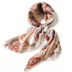 Classic Printed Square Scarf Bandana Silk Neckerchief Women