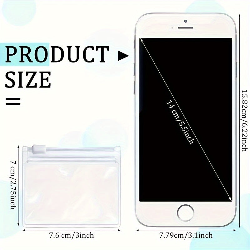 10pcs Travel Pill Pouch Bags Zippered Pouch Set Reusable Baggies