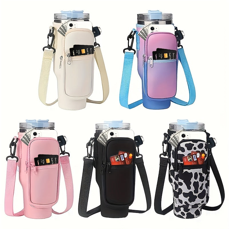 Neoprene Water Bottle Carrier Bag for 40oz Cup with Adjustable Strap