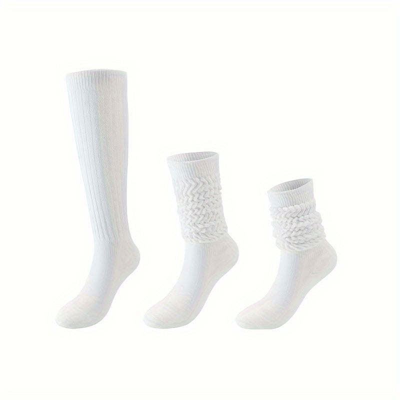 Solid Calf Socks Knee High Stockings Women's Hosiery