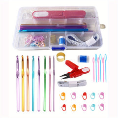 28pcs Crochet Hooks Accessories Set Knitting Tool PP Boxed Combination Kits