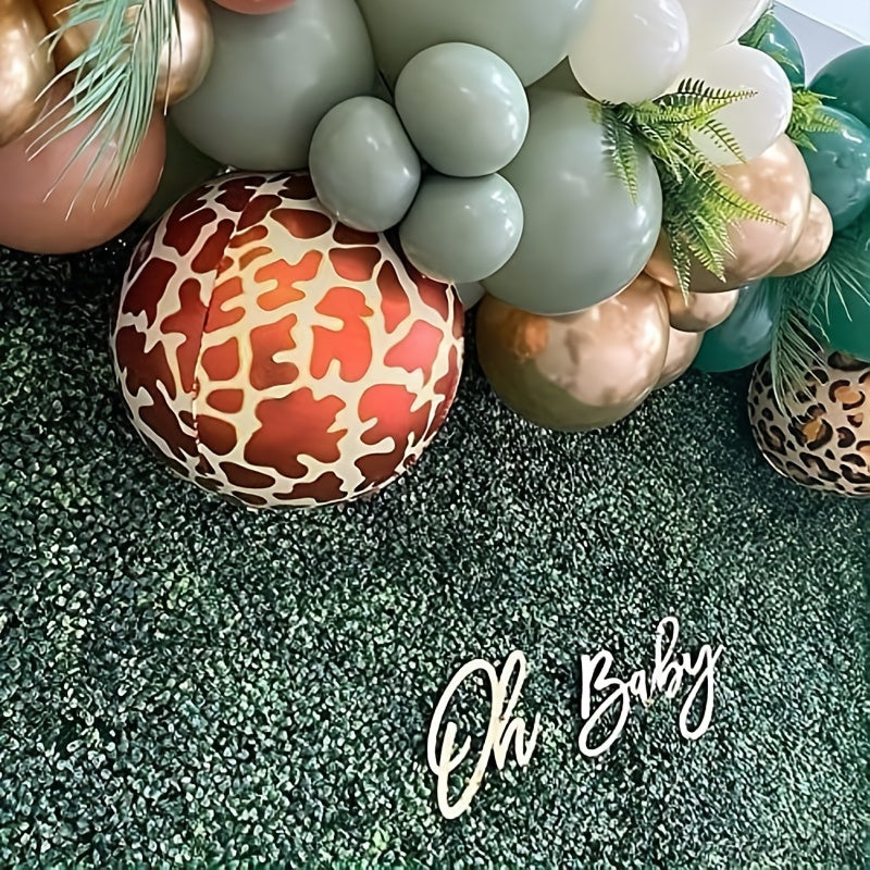 Jungle Balloon Garland Kit Sage Green & Brown for Wild One Themed Party