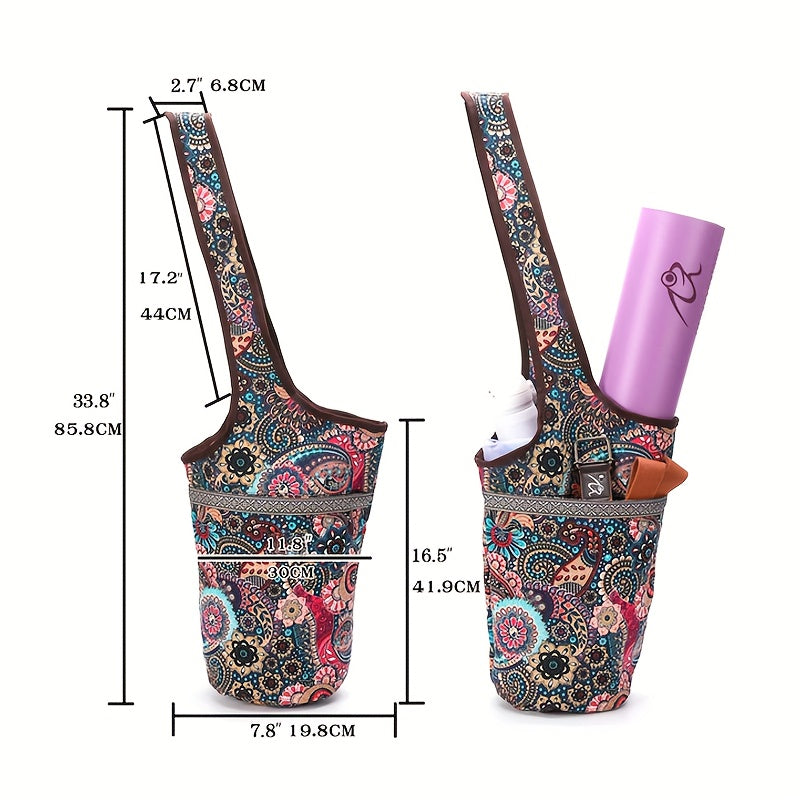 Multicolor Canvas Yoga Shoulder Bag Fitness Accessories Storage Bag