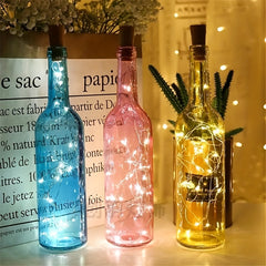 6pcs 2m 20LED Wine Bottle Lights With Cork Led String Fairy Lights Waterproof
