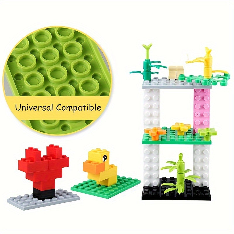 12 Pc Building Blocks Puzzle Toys w/ Base Plate for Construction