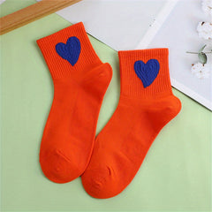 Heart Pattern Socks for Women Breathable Sports Stockings