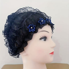 Satin Flower Lace Beanie Turban Cap Lightweight Bonnet Chemo Ca
