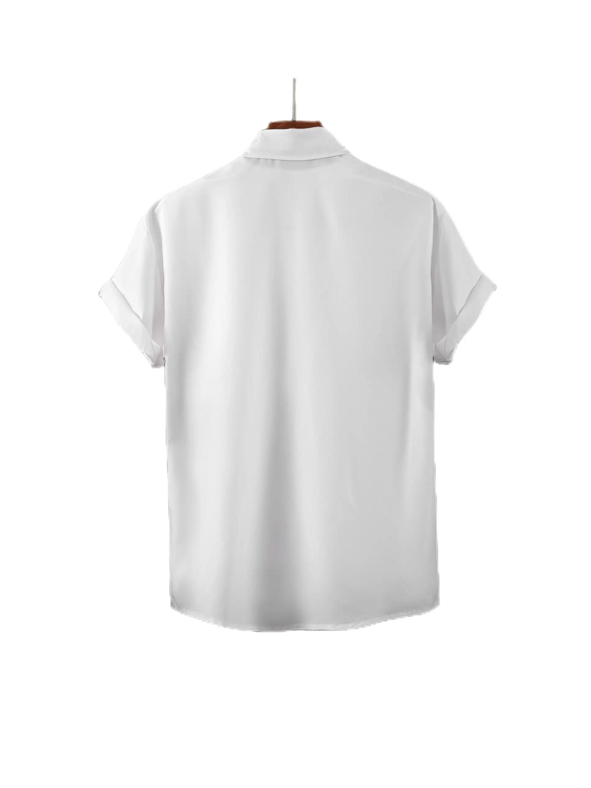 Men's Short Sleeve Lapel Shirt - Button Up Tops