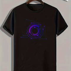 Pattern Print Men's Comfy Sports T-shirt Graphic Tee