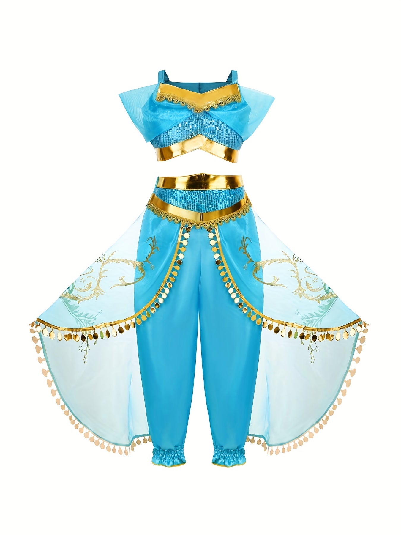Toddler Girls Sequins Top & Mesh Pants Princess Costume