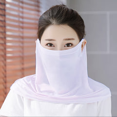 Sunscreen Mask Breathable Veil Ice Silk Face Mask UV Protection Neck Gaiter