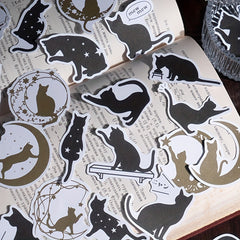 20 Sheets Cat Mixed Hollow Stickers for DIY Craft Journal