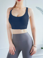 Sleeveless Yoga Fitness Sports Bra Solid Chest Padded Tank Top