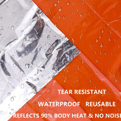 Emergency Raincoat Reusable Windproof Survival Blanket Poncho